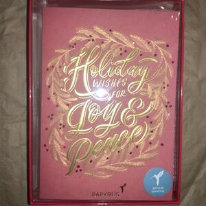 Papyrus 12 red gold holiday greeting cards and envelopes New